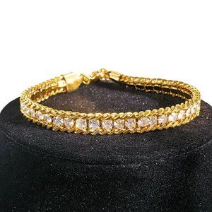 18K Gold Womens 3ct Diamond Tennis Bracelet Silver Ladies Jewelry 18 Karat 3 ct